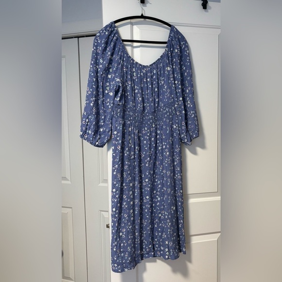 Addition Elle Multicolored Midi Bishop Sleeve Dress - Picture 3 of 6